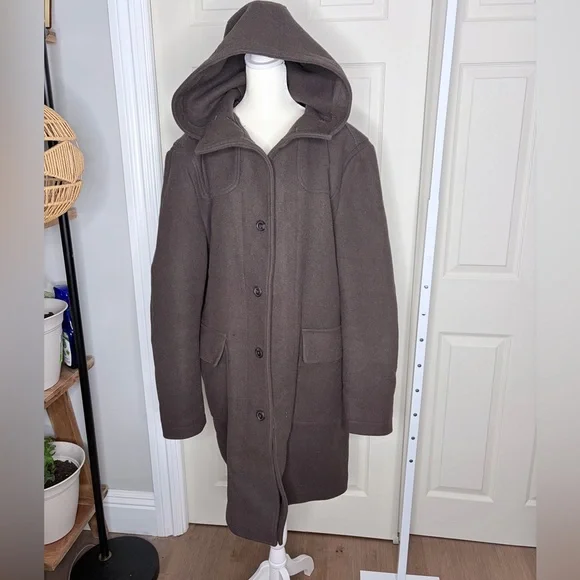 Slate and Stone Wool Blend Duffle Coat Size XXL a37